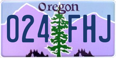 OR license plate 024FHJ