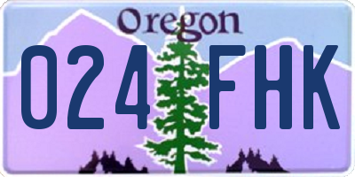 OR license plate 024FHK