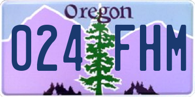 OR license plate 024FHM