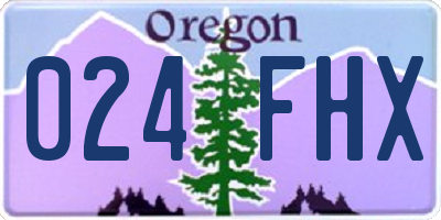 OR license plate 024FHX