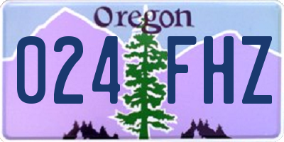 OR license plate 024FHZ