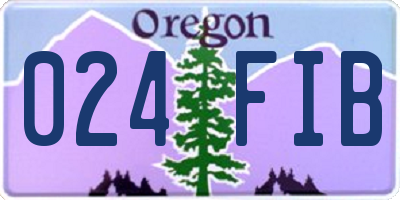 OR license plate 024FIB