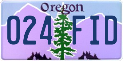 OR license plate 024FID