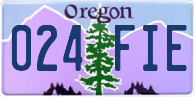 OR license plate 024FIE