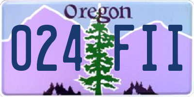 OR license plate 024FII