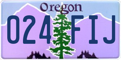 OR license plate 024FIJ