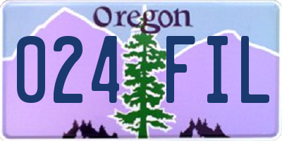 OR license plate 024FIL
