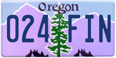 OR license plate 024FIN