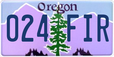 OR license plate 024FIR
