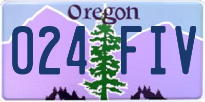 OR license plate 024FIV