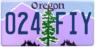 OR license plate 024FIY
