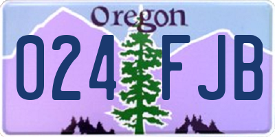 OR license plate 024FJB