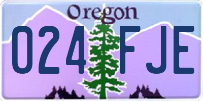 OR license plate 024FJE