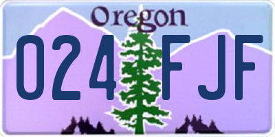 OR license plate 024FJF