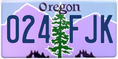 OR license plate 024FJK