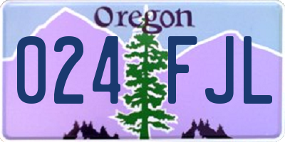 OR license plate 024FJL