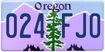 OR license plate 024FJO