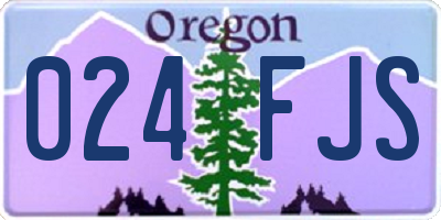 OR license plate 024FJS