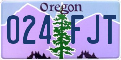 OR license plate 024FJT