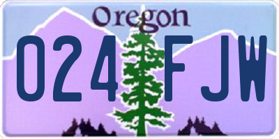 OR license plate 024FJW