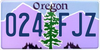 OR license plate 024FJZ
