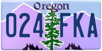 OR license plate 024FKA