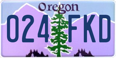 OR license plate 024FKD