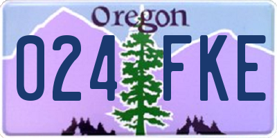 OR license plate 024FKE