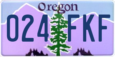 OR license plate 024FKF