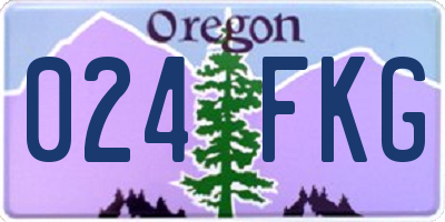 OR license plate 024FKG