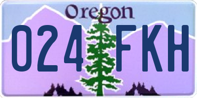 OR license plate 024FKH