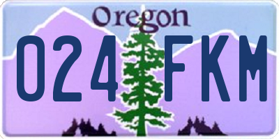 OR license plate 024FKM