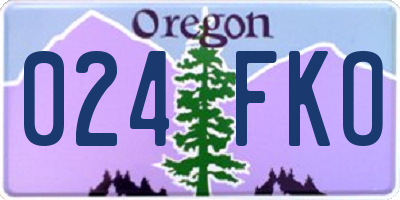OR license plate 024FKO
