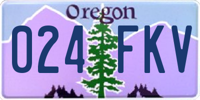 OR license plate 024FKV