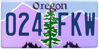 OR license plate 024FKW