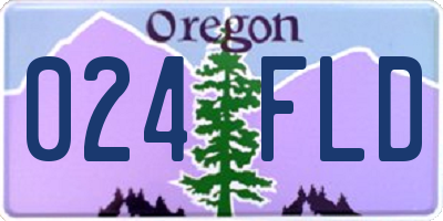 OR license plate 024FLD