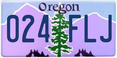 OR license plate 024FLJ