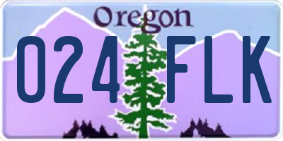 OR license plate 024FLK