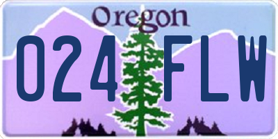 OR license plate 024FLW