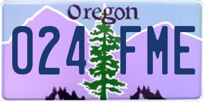 OR license plate 024FME
