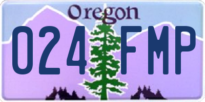 OR license plate 024FMP