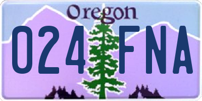 OR license plate 024FNA