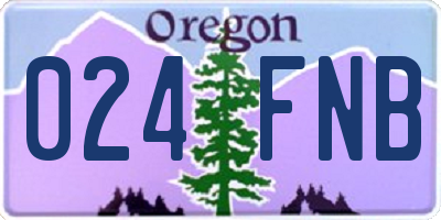 OR license plate 024FNB