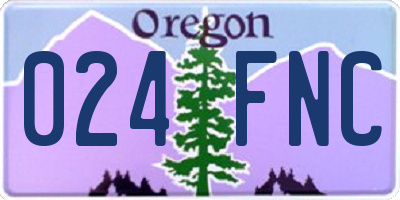 OR license plate 024FNC