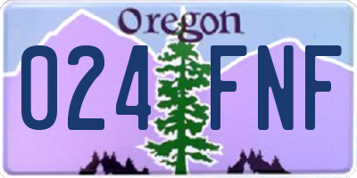 OR license plate 024FNF