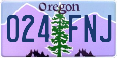 OR license plate 024FNJ