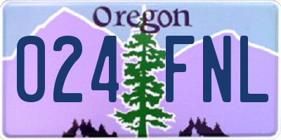 OR license plate 024FNL