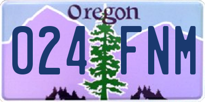 OR license plate 024FNM