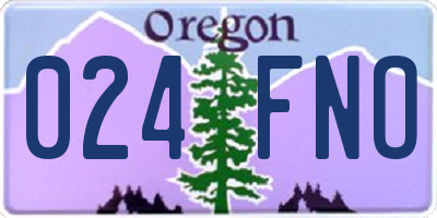 OR license plate 024FNO