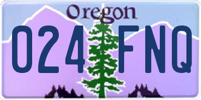 OR license plate 024FNQ